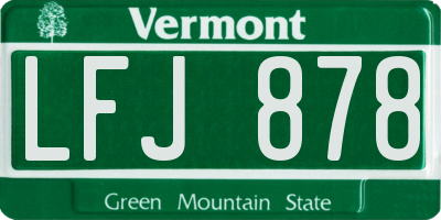 VT license plate LFJ878