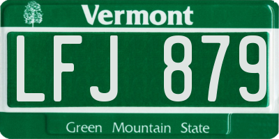 VT license plate LFJ879