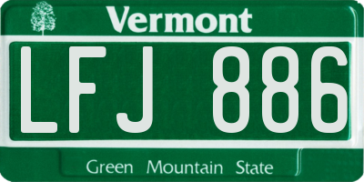 VT license plate LFJ886