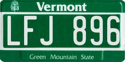 VT license plate LFJ896