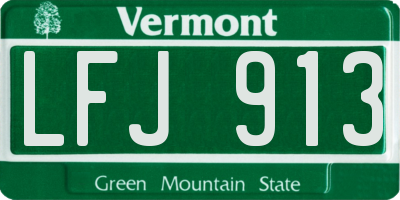 VT license plate LFJ913