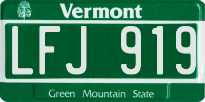 VT license plate LFJ919