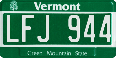 VT license plate LFJ944