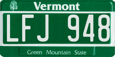 VT license plate LFJ948