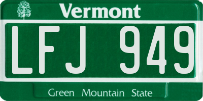 VT license plate LFJ949