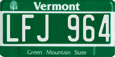 VT license plate LFJ964