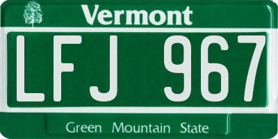 VT license plate LFJ967