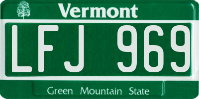 VT license plate LFJ969