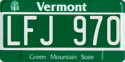 VT license plate LFJ970