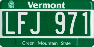 VT license plate LFJ971