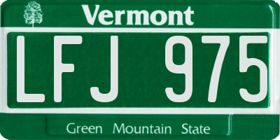 VT license plate LFJ975