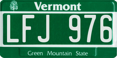 VT license plate LFJ976