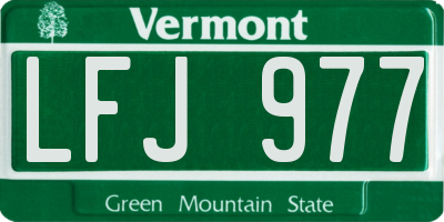 VT license plate LFJ977
