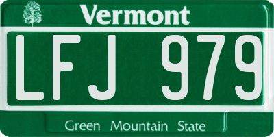 VT license plate LFJ979
