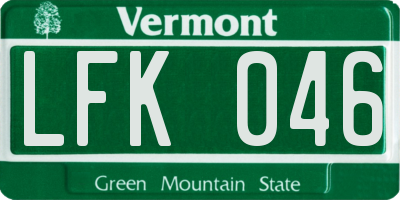 VT license plate LFK046