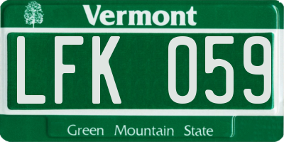 VT license plate LFK059