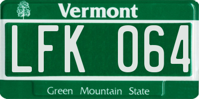 VT license plate LFK064