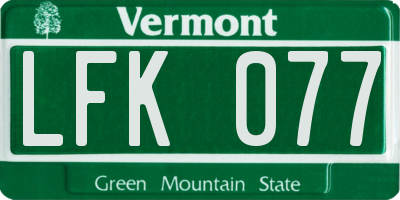 VT license plate LFK077