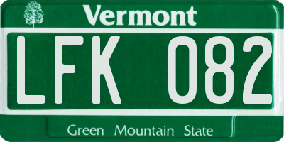 VT license plate LFK082