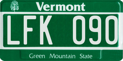 VT license plate LFK090