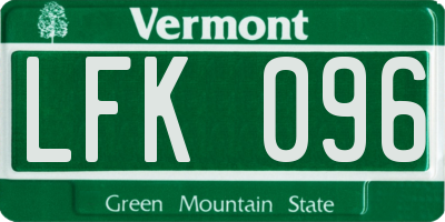 VT license plate LFK096