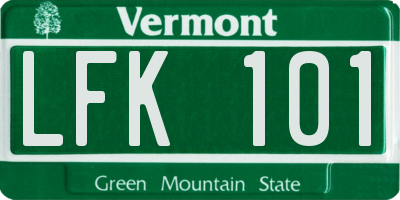 VT license plate LFK101