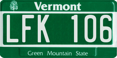 VT license plate LFK106