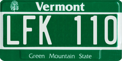 VT license plate LFK110