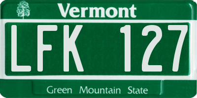 VT license plate LFK127