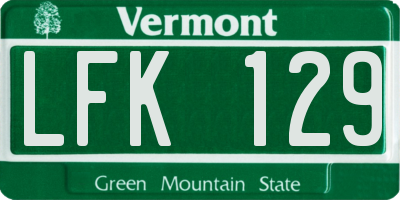 VT license plate LFK129