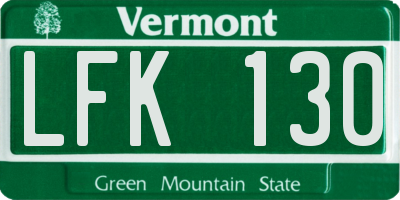 VT license plate LFK130