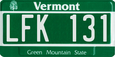 VT license plate LFK131