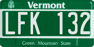 VT license plate LFK132