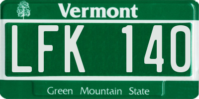 VT license plate LFK140