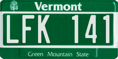 VT license plate LFK141