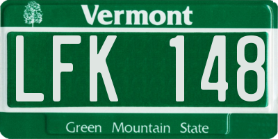 VT license plate LFK148
