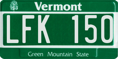 VT license plate LFK150