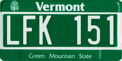 VT license plate LFK151