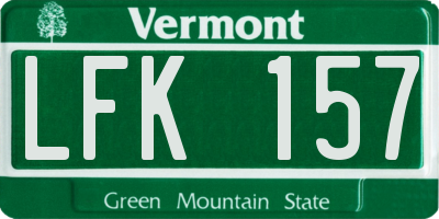 VT license plate LFK157