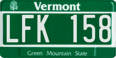 VT license plate LFK158