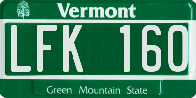 VT license plate LFK160
