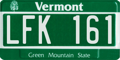 VT license plate LFK161