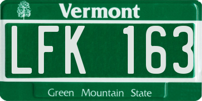 VT license plate LFK163