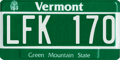 VT license plate LFK170