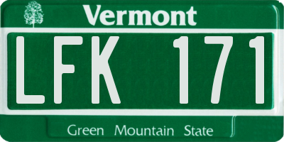 VT license plate LFK171