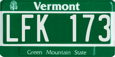 VT license plate LFK173