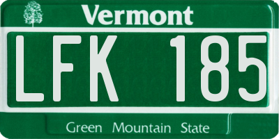 VT license plate LFK185