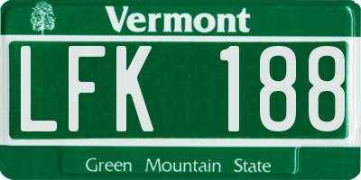 VT license plate LFK188