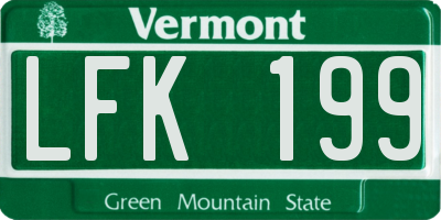 VT license plate LFK199