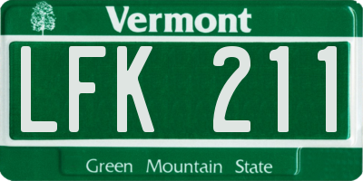 VT license plate LFK211